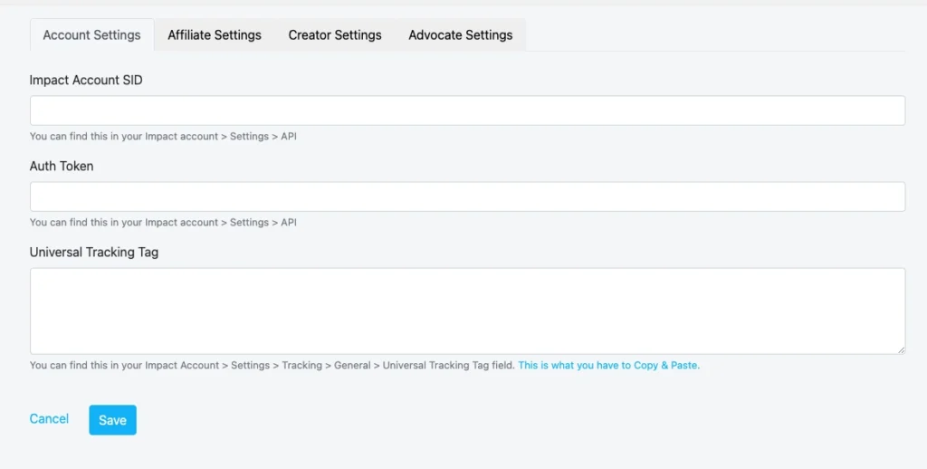 Account settings page displaying user preferences and configuration options for managing account details.