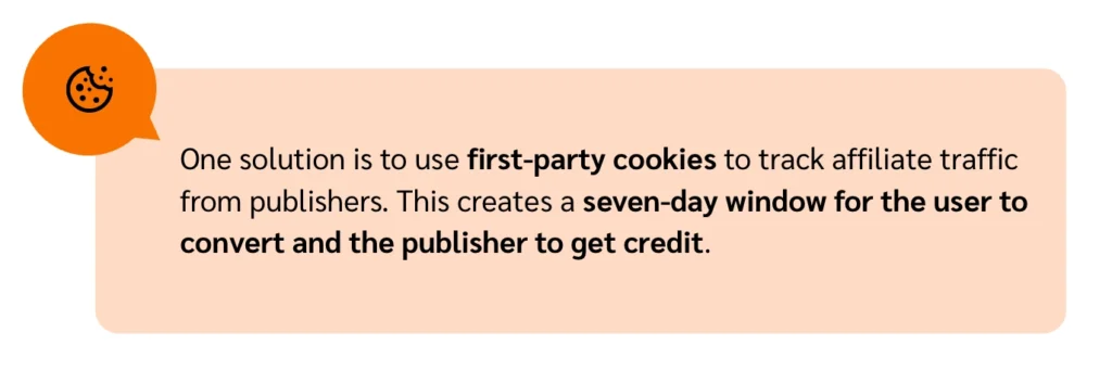 Visual representation of first-party cookies utilized for monitoring affiliate traffic.