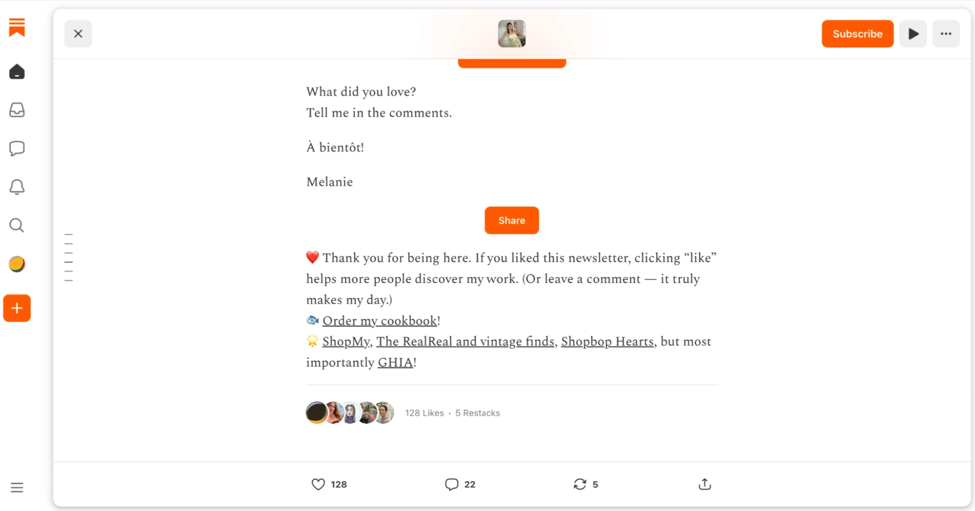 orange chat window displaying a conversation interface with text messages.