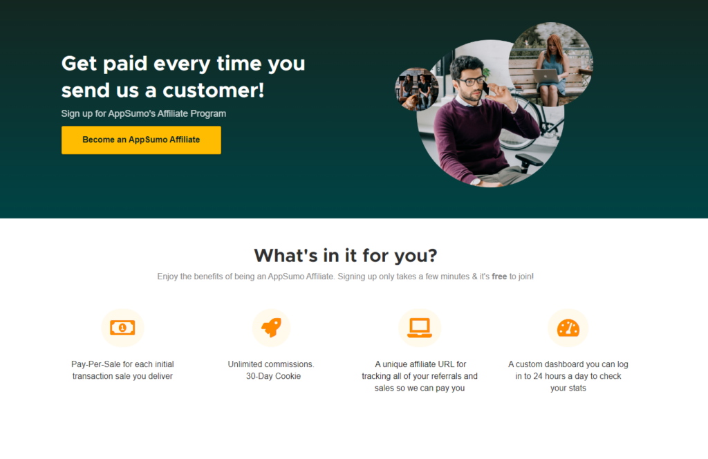 AppSumo affiliate program signup page