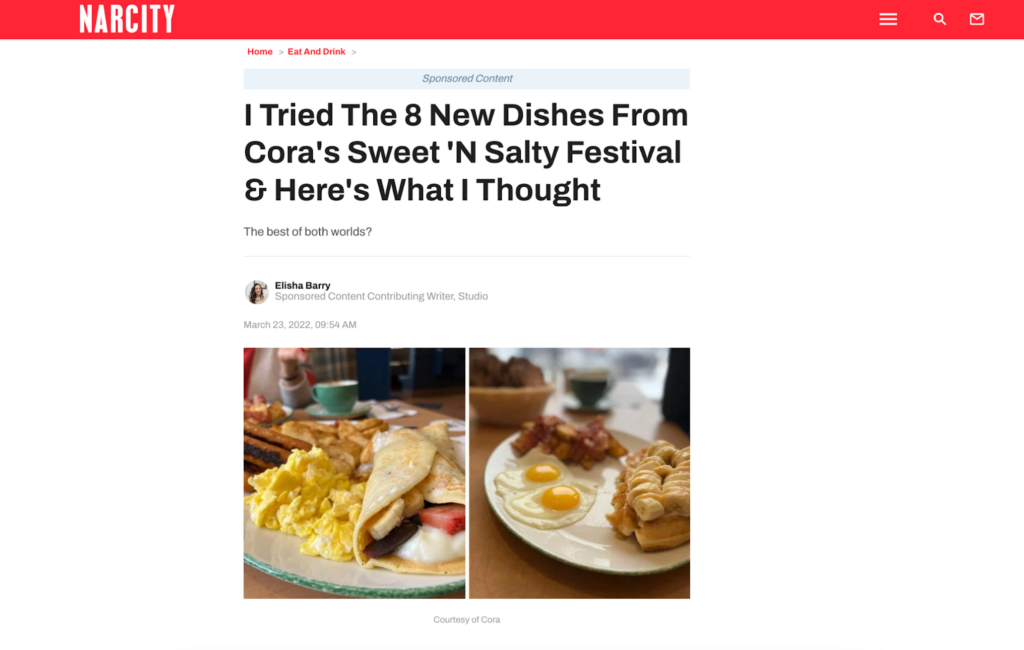 Narcity sponsored content article 