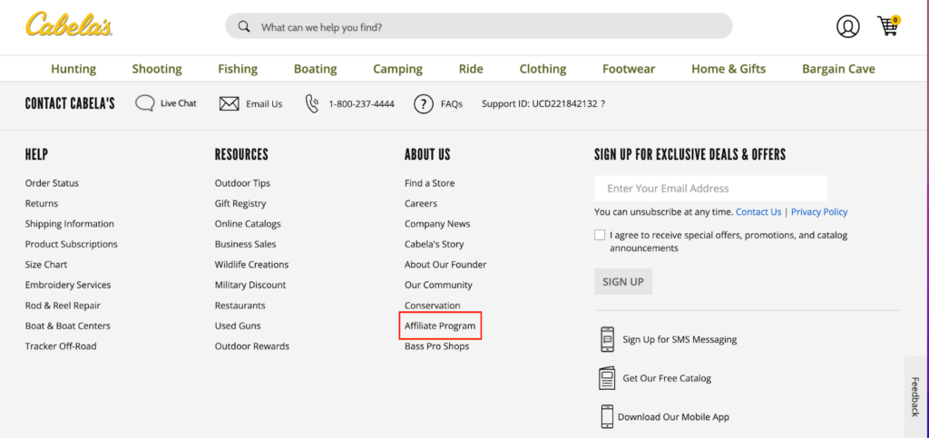 Cabelas affiliate program 