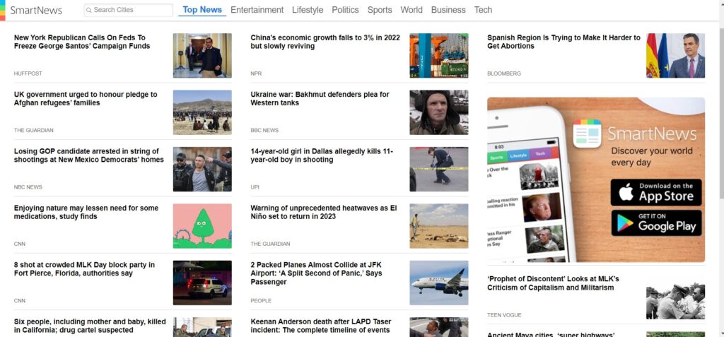 news aggregator website smartnews