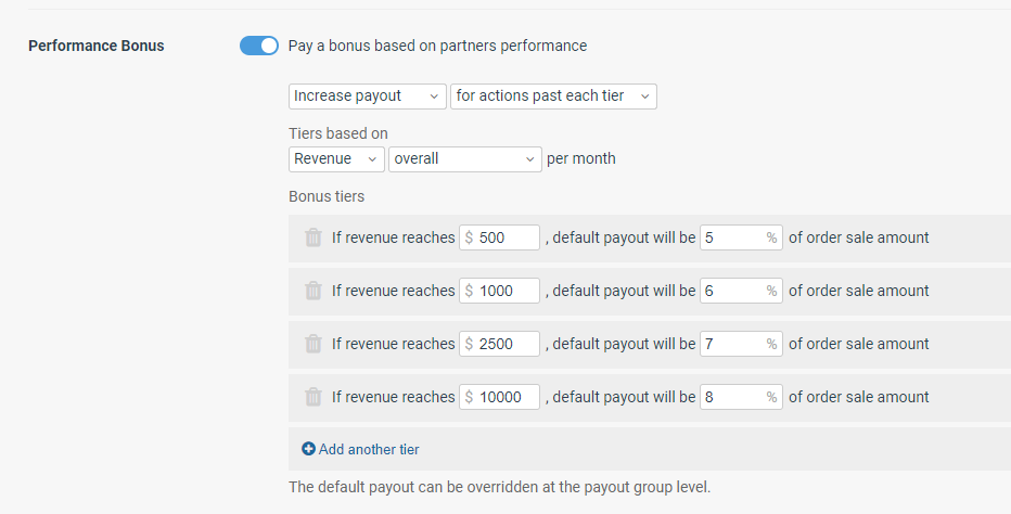 performance bonuses