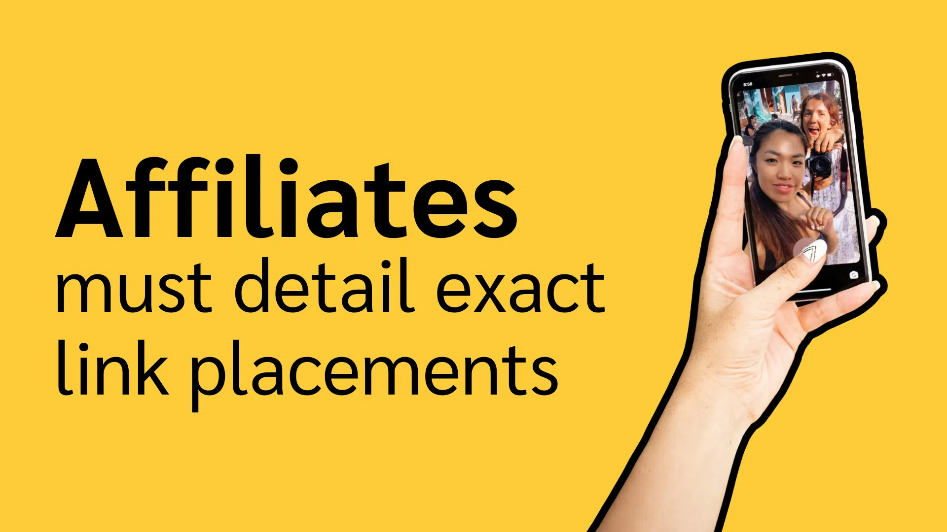 the requirement for precise placements of affiliate links in content.