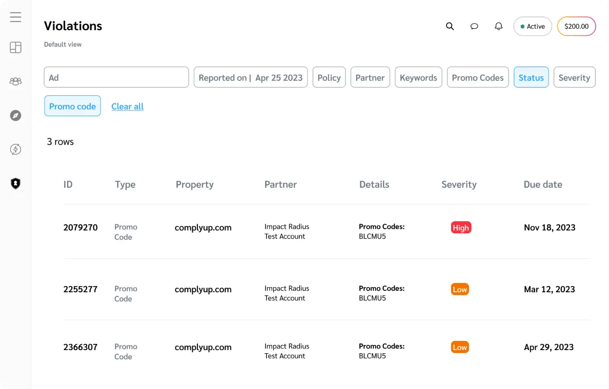 Paid search monitoring remediate keyword violations