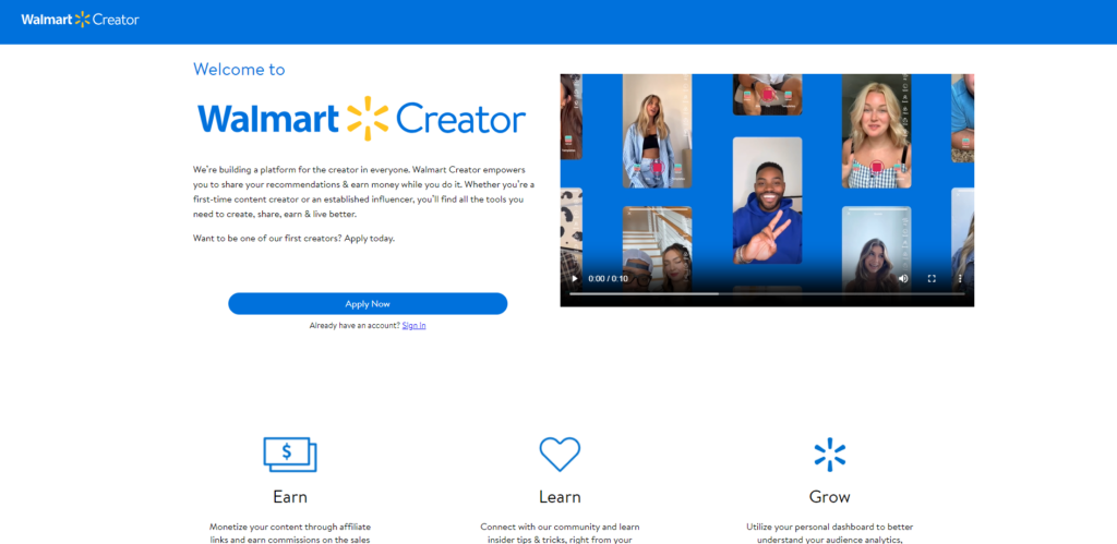 Walmart plateforme pour les créateurs de contenus