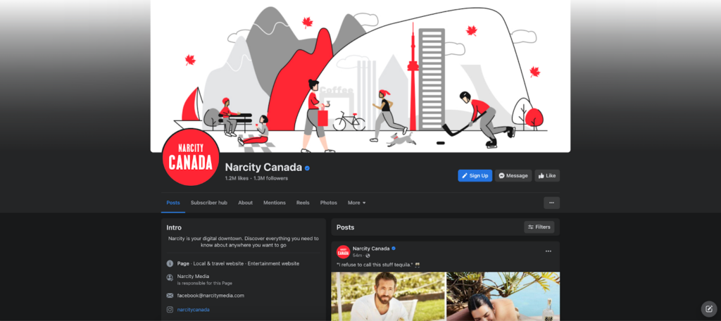 Narcity Canada's social page