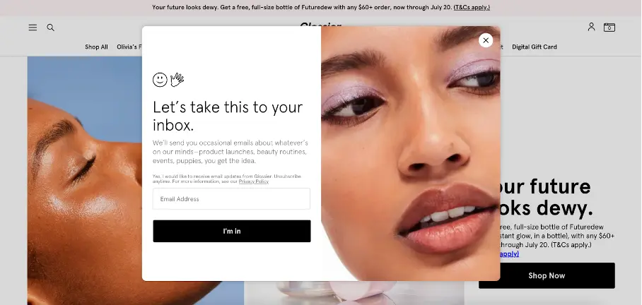 Glossier customer referral marketing trends