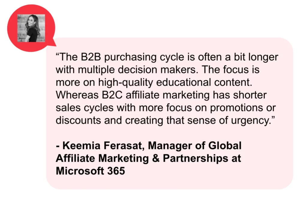 b2b vs b2c affiliate marketing