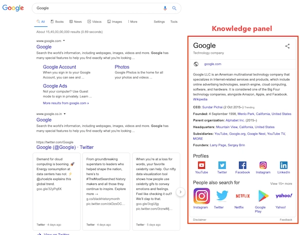 Google Knowledge Panels