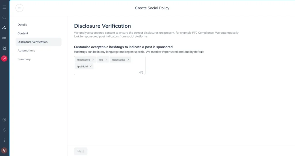 Disclosure verification screengrab of imapct.com's platform