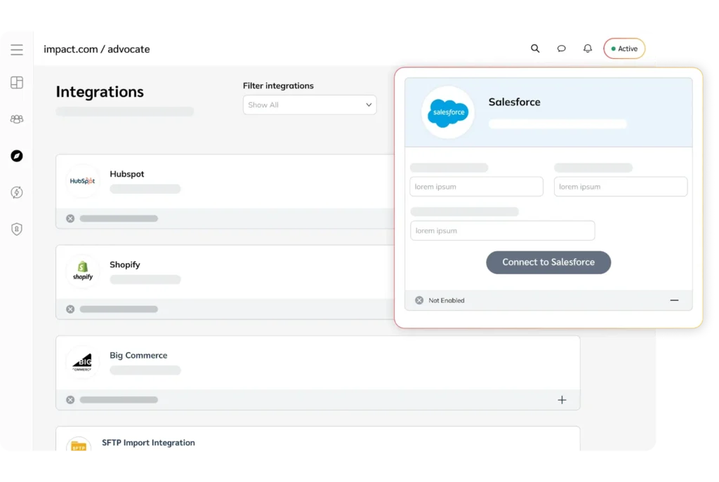 Visual representation of various integrations within the Salesforce application, showcasing connectivity and functionality.