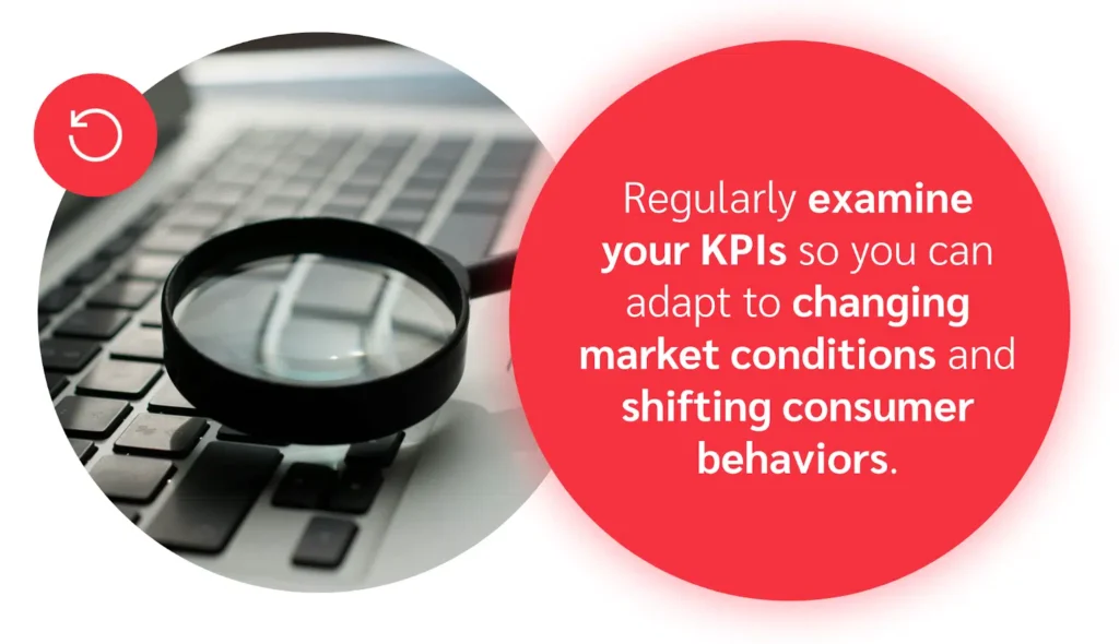 Regularly examine your KPIs so you can adapt to changing market conditions and shifting consumer behaviors.