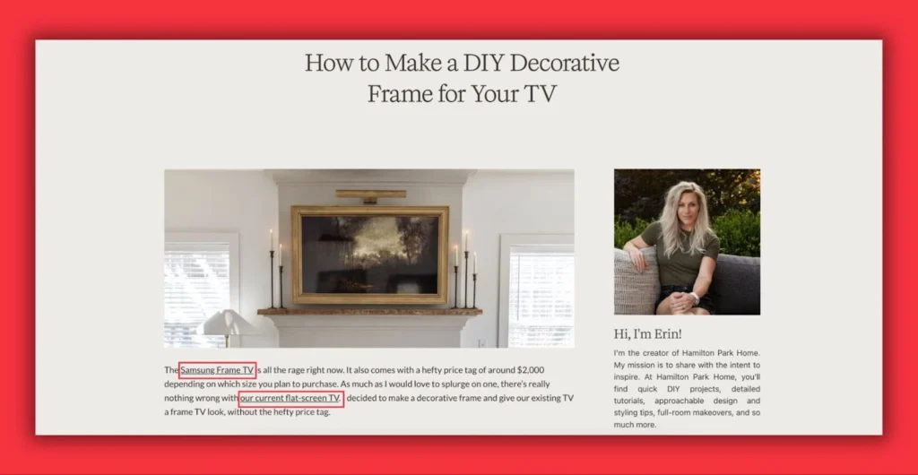 A DIY guide for creating an executive fireplace for your TV, featuring Hamilton Park Home design elements.