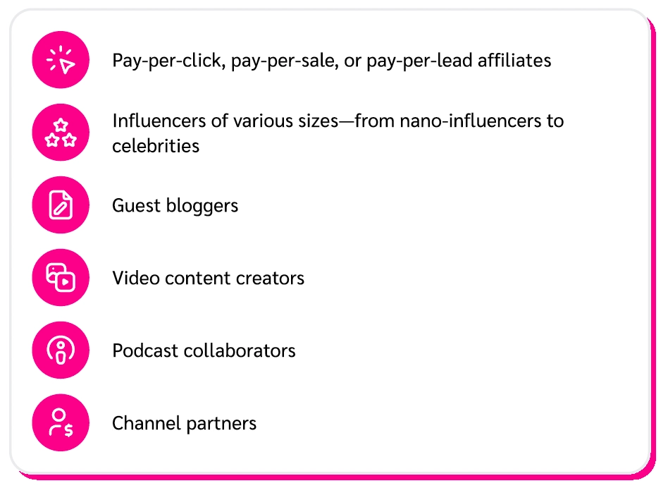 Key partnership types 