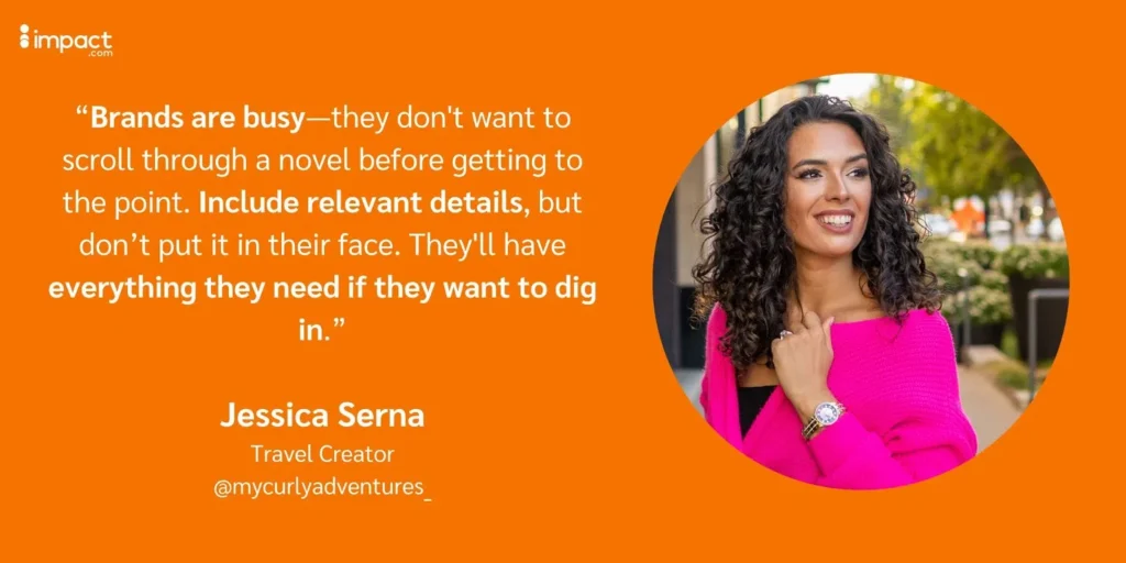 Person in a pink top with a quote about marketing efficiency on an orange background.