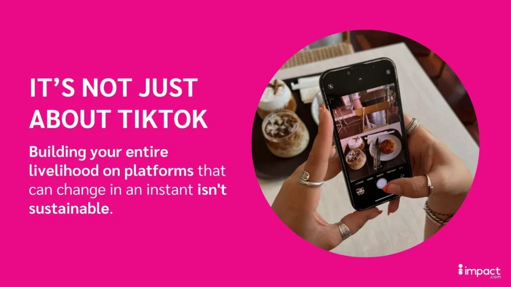 An illustration depicting the challenges of building sustainable communities on platforms like TikTok.