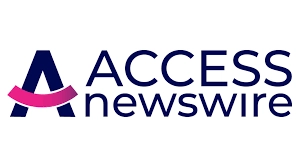 Logo of Access Newswire, featuring a stylized letter "A" in blue and pink, with the text "ACCESS newswire" in bold, modern font.