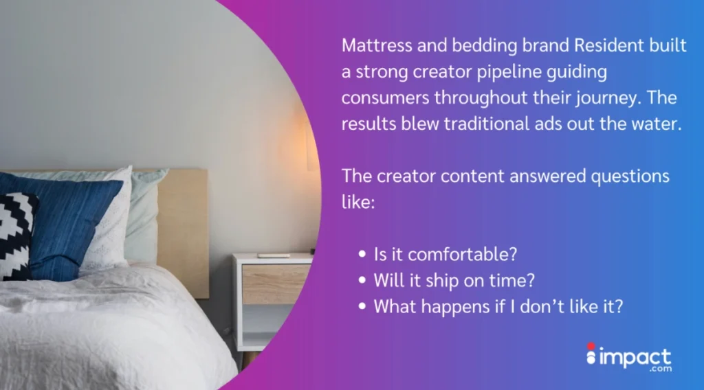 A cozy bedroom scene featuring a neatly made bed and decorative pillows, highlighting the benefits of the Resident mattress brand strategy.