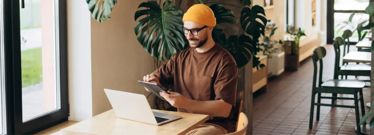 Man in coffee shop