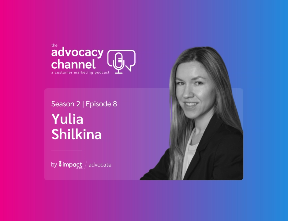 Podcast promotional image featuring the title "The Advocacy Channel," highlighting Season 2, Episode 8 with guest Yulia Shilkina.