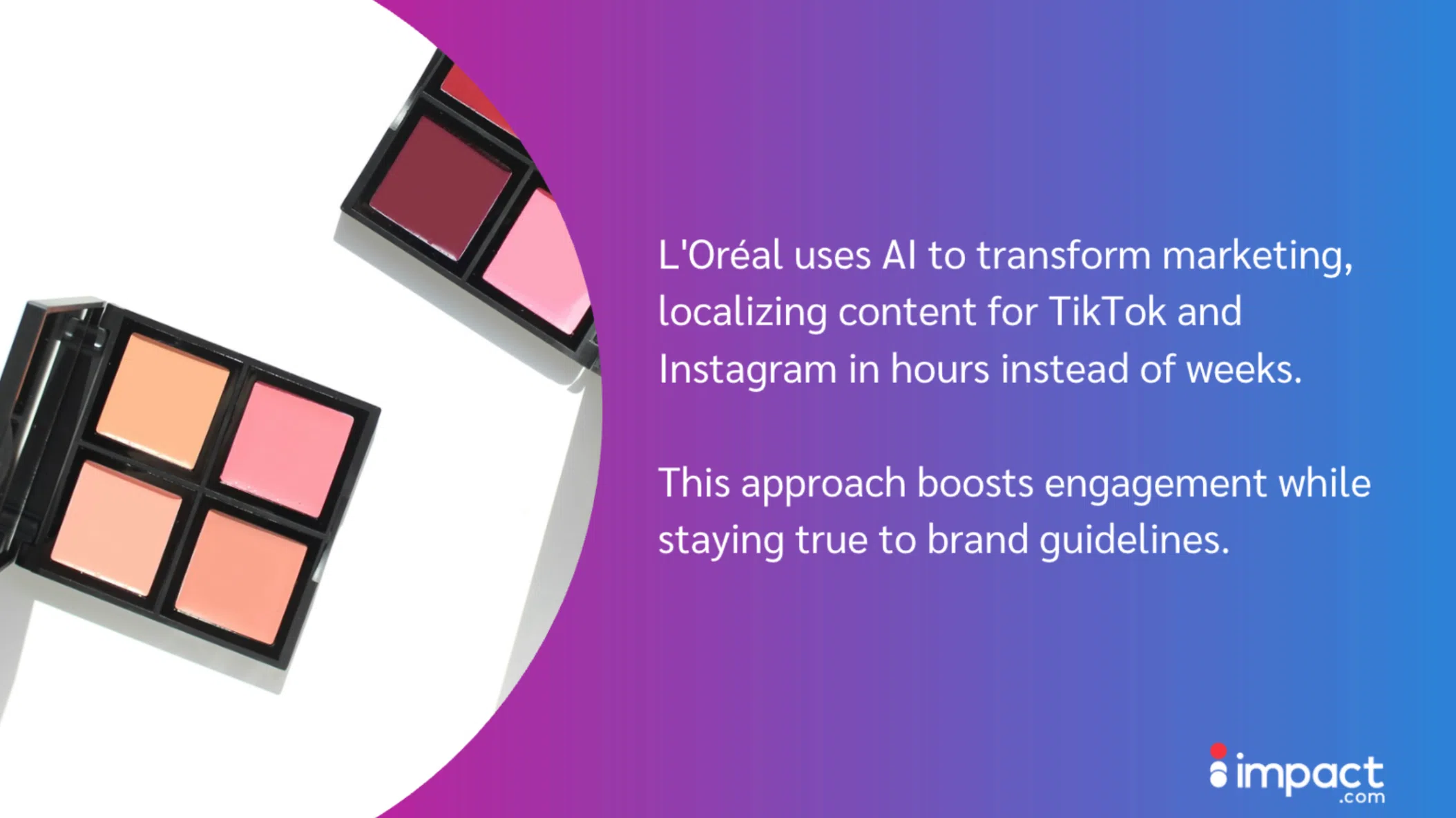 L'Oréal's AI-driven marketing strategy localizes TikTok and Instagram content quickly, enhancing engagement while adhering to brand guidelines.