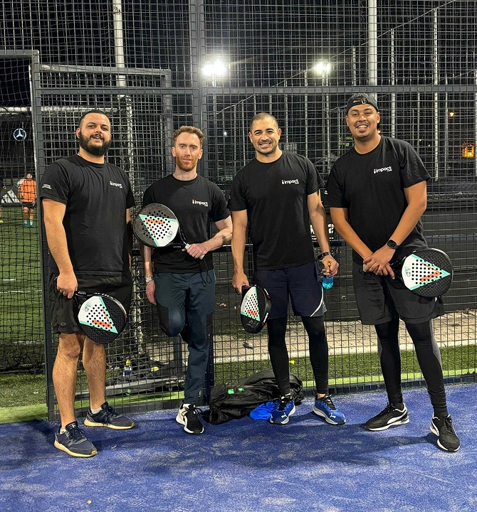 Team impact.com playing padel