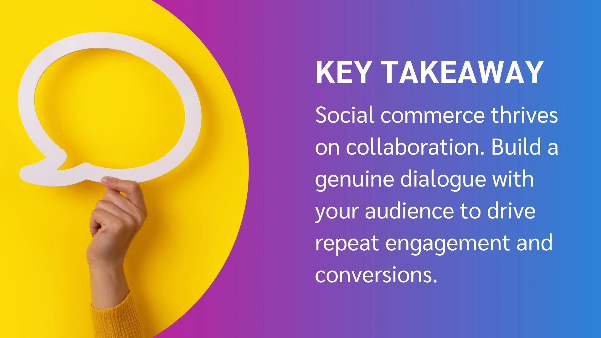 Key takeaways highlight that engagement is valuable for measuring growth beyond just likes and shares.
