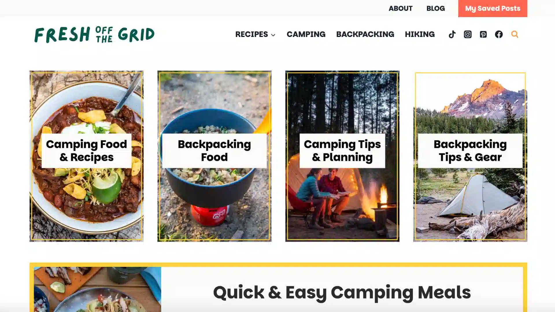 Fresh The Guide website homepage, showcasing its layout and navigation features.