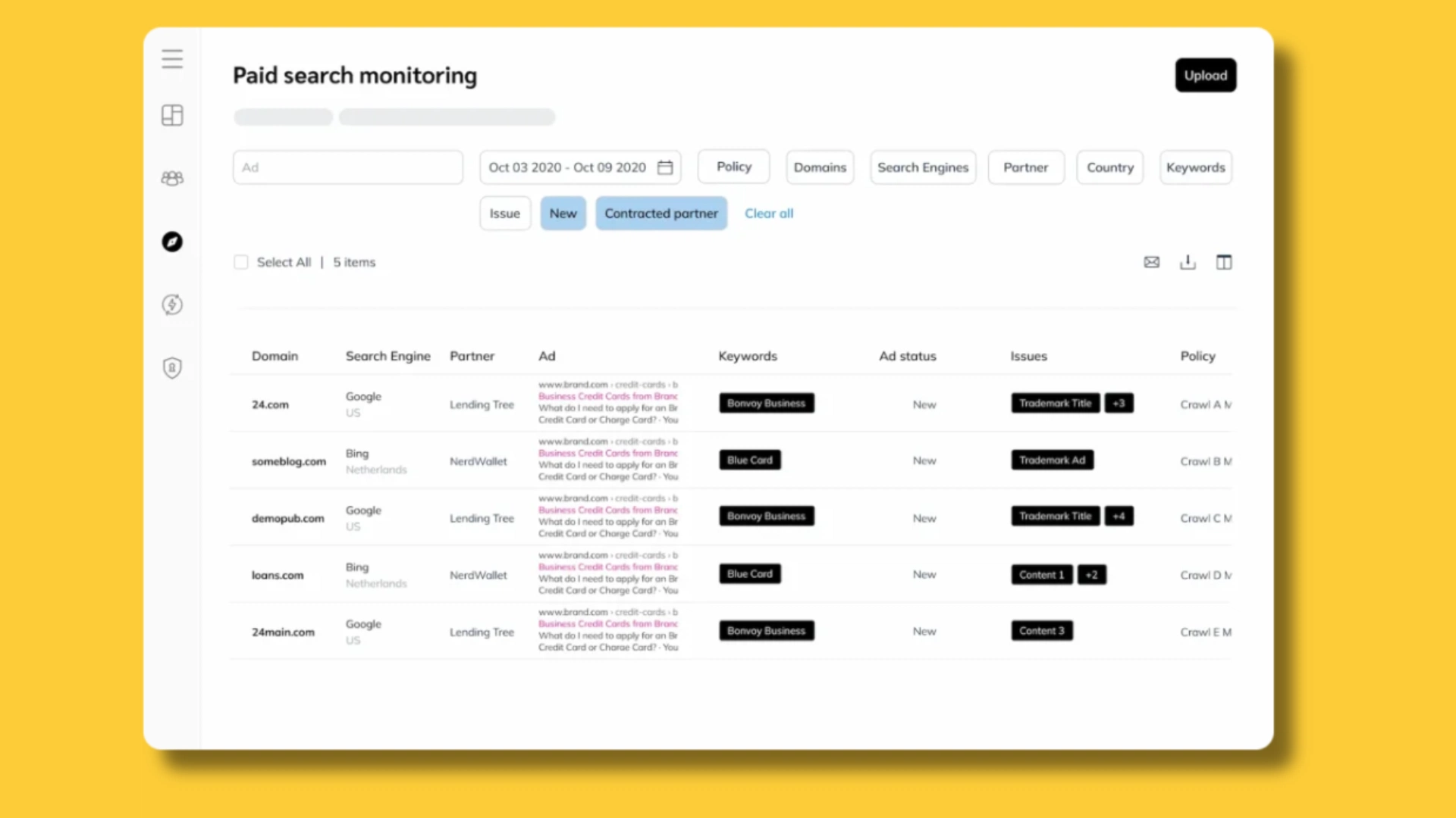 A dashboard displaying a list of items, organized for easy navigation and review.