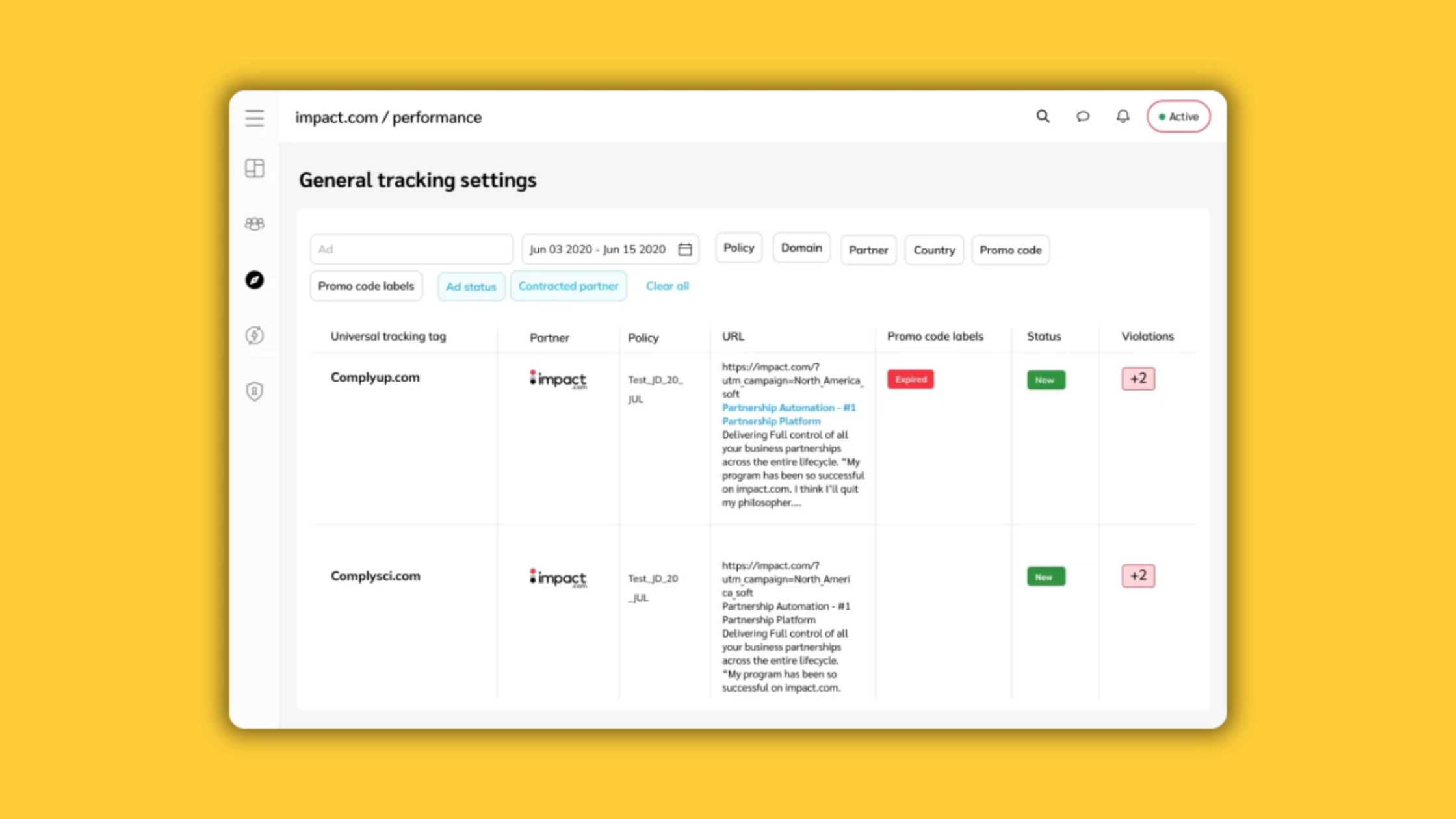 Search engine dashboard shown on a bright yellow background, highlighting various metrics and data visualizations.