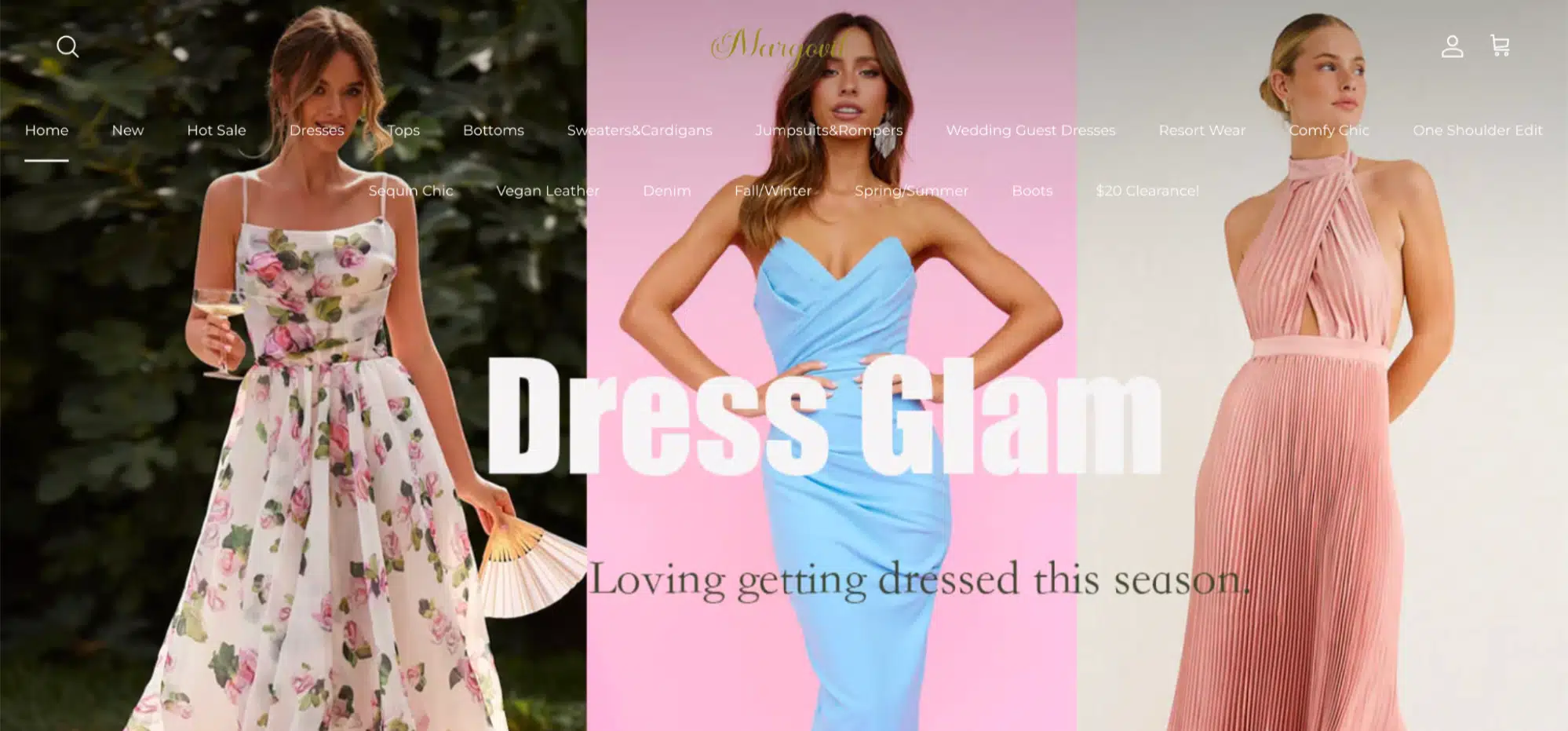 A stylish dress displayed on a mannequin, showcasing the latest fashion trends from Dress Glam's collection.