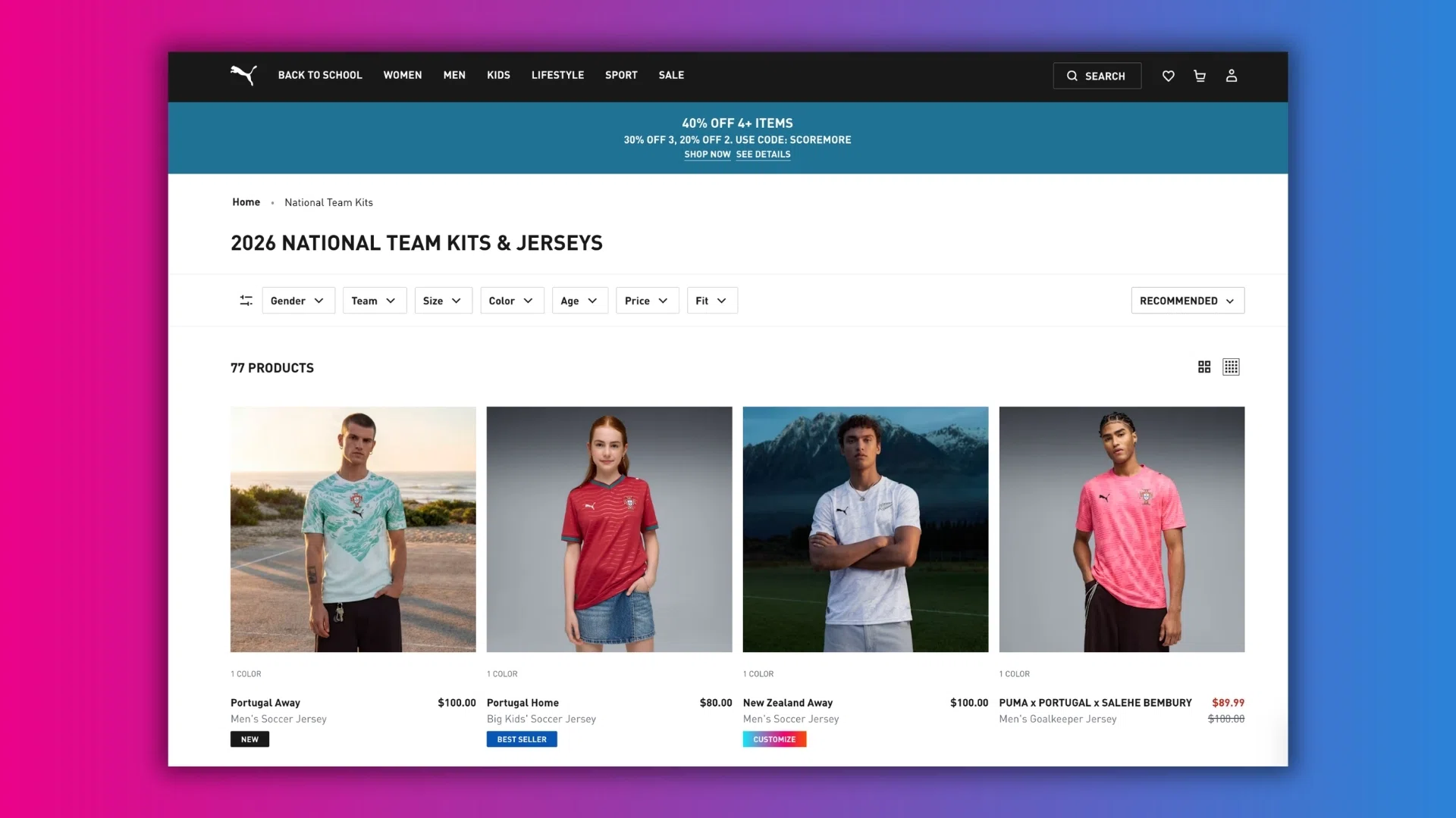 Homepage of a clothing store featuring various apparel and accessories displayed attractively.