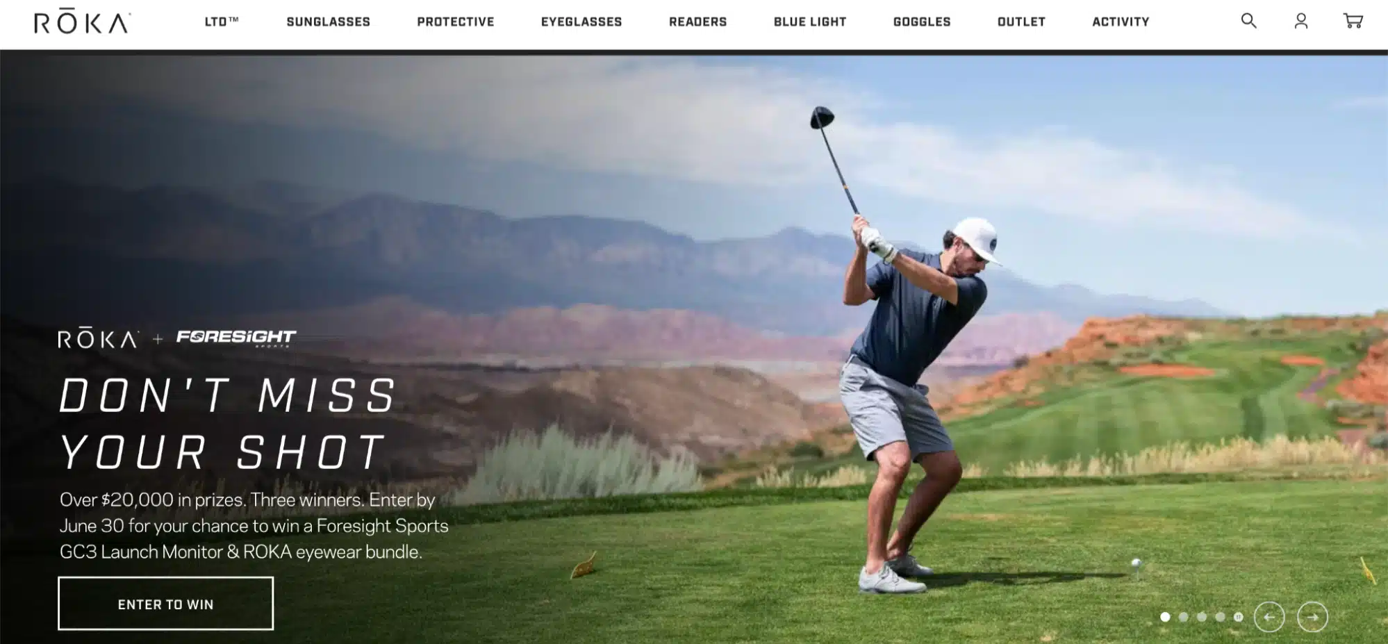 golf website design featuring a clean layout, navigation menu, and vibrant images of golf courses.