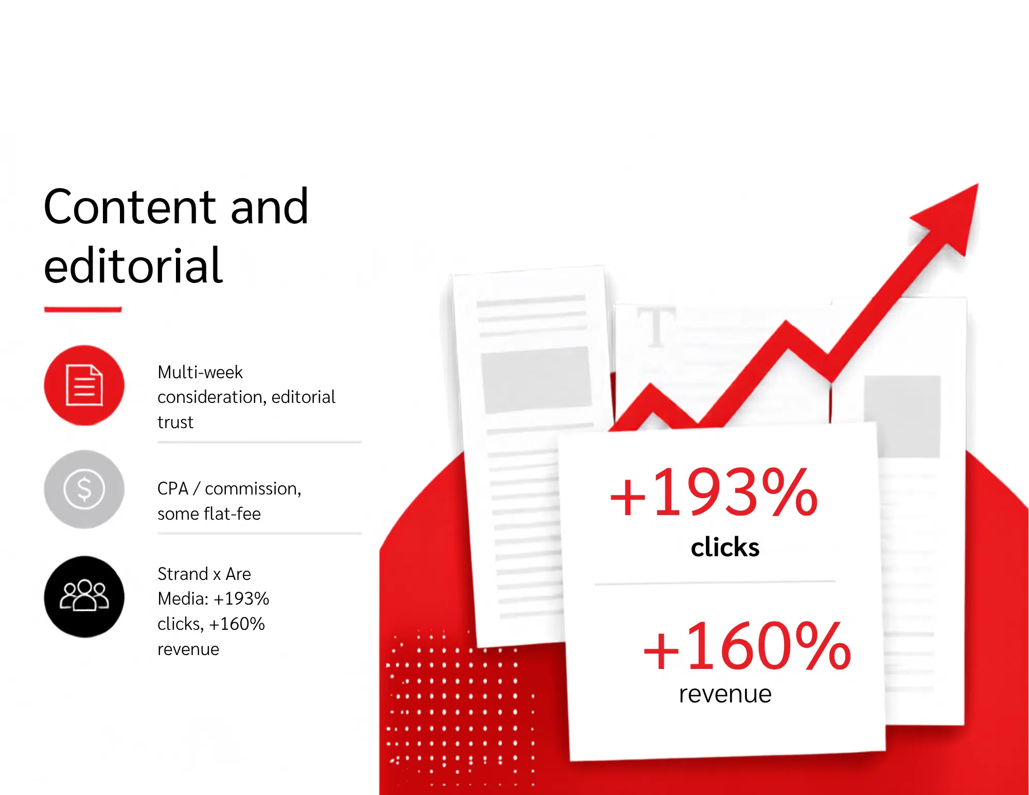 PowerPoint template showcasing content and editorial design elements for presentations.